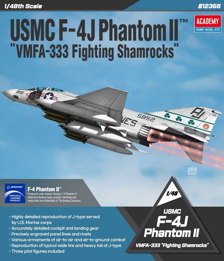 Zdjęcie dodatkowe produktu USMC F-4J Phantom II VMFA-333 Fighting Shamrocks 1:48 Academy 12356