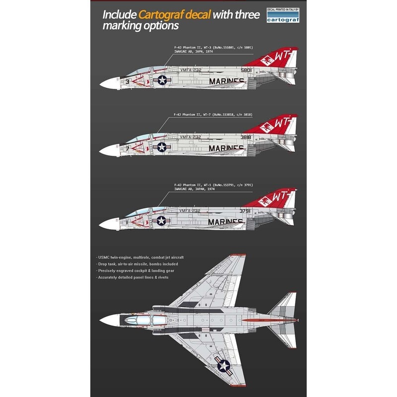 Zdjęcie dodatkowe produktu USMC F-4J VFMA-232 Red Devils 1:72 Academy 12556