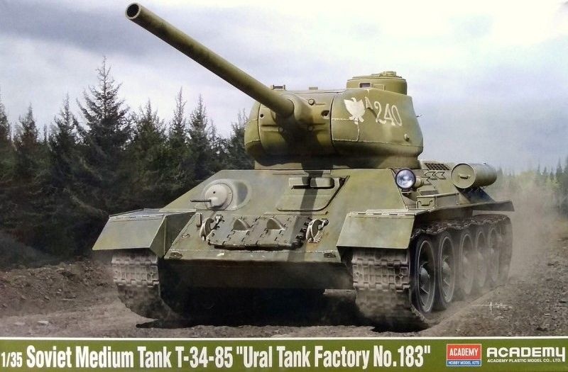 Zdjęcie główne produktu T-34/85 Ural Tank Factory No. 183 1:35 Academy 13554