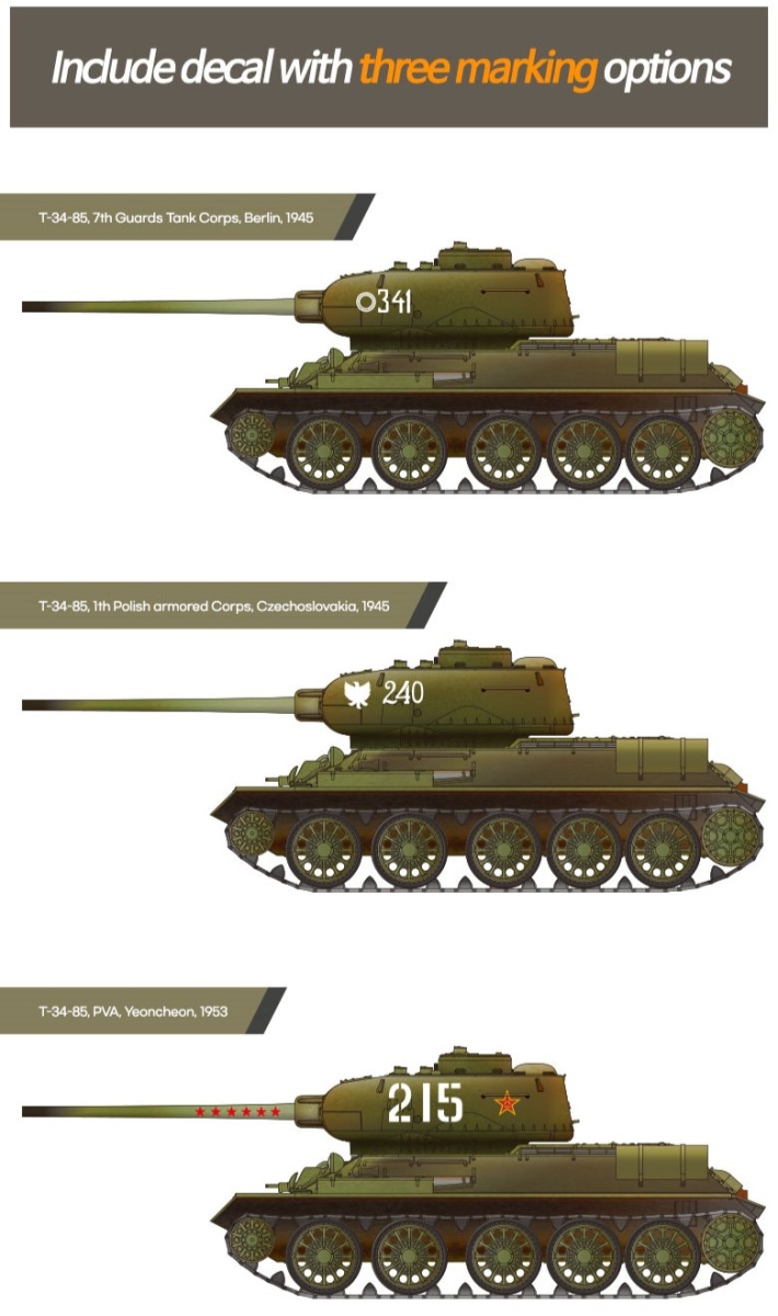 Zdjęcie dodatkowe produktu Soviet Medium Tank T-34-85 1:72 Academy 13421