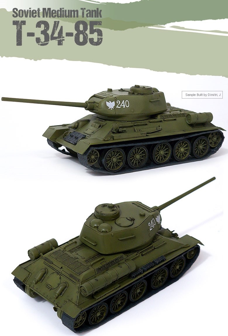 Zdjęcie dodatkowe produktu Soviet Medium Tank T-34-85 1:72 Academy 13421