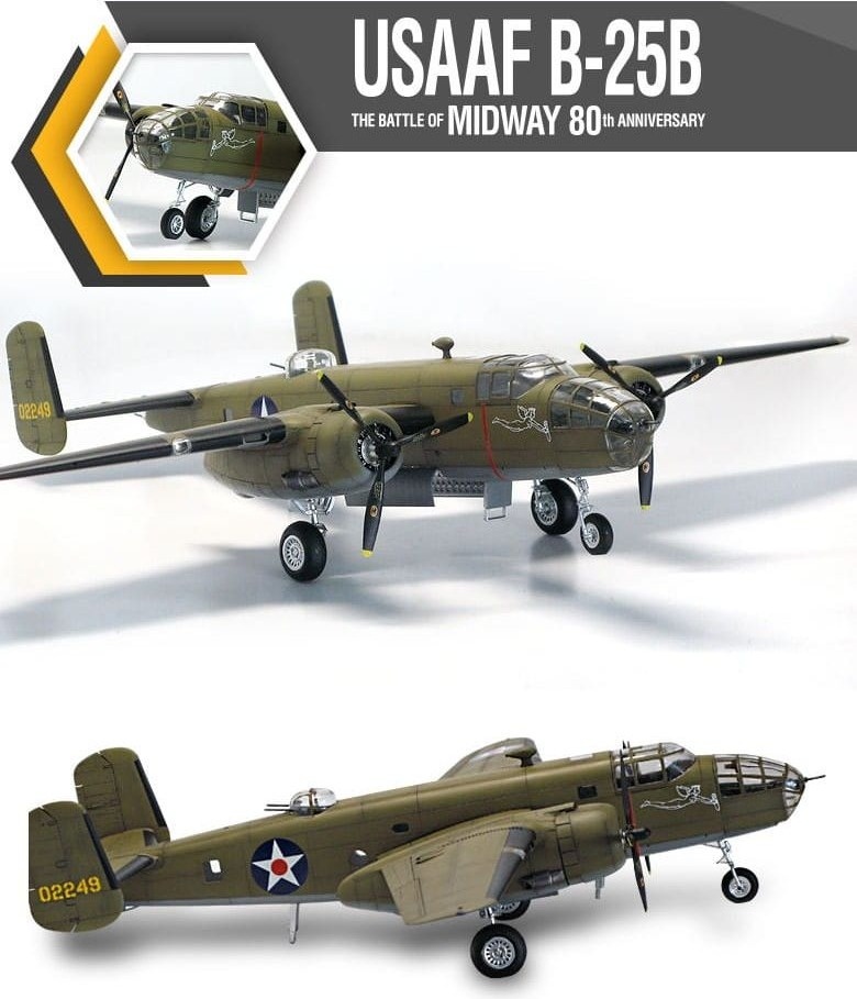 Zdjęcie dodatkowe produktu USAAF B-25B The Battle Of Midway 80th Anniversary 1:48 Academy 12336