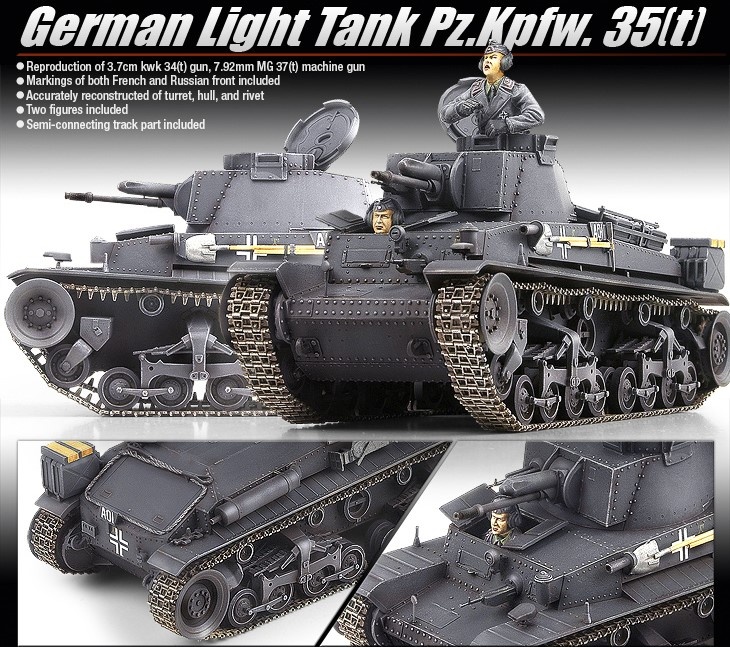 Zdjęcie dodatkowe produktu German Light Tank Pz.Kpfw 35(t) 1:35 Academy 13280
