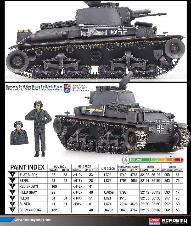 Zdjęcie dodatkowe produktu German Light Tank Pz.Kpfw 35(t) 1:35 Academy 13280