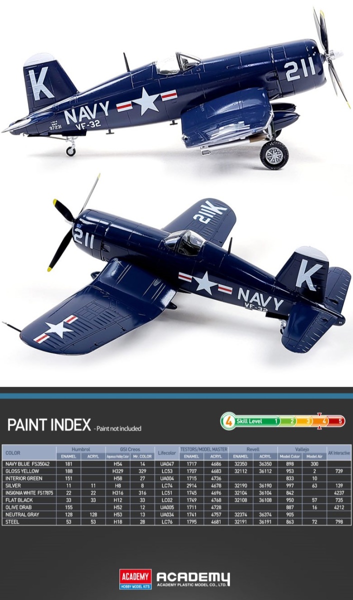 Zdjęcie dodatkowe produktu USN F4U-4 Battle of Jangjin Reservoir 1:48 Academy 12353