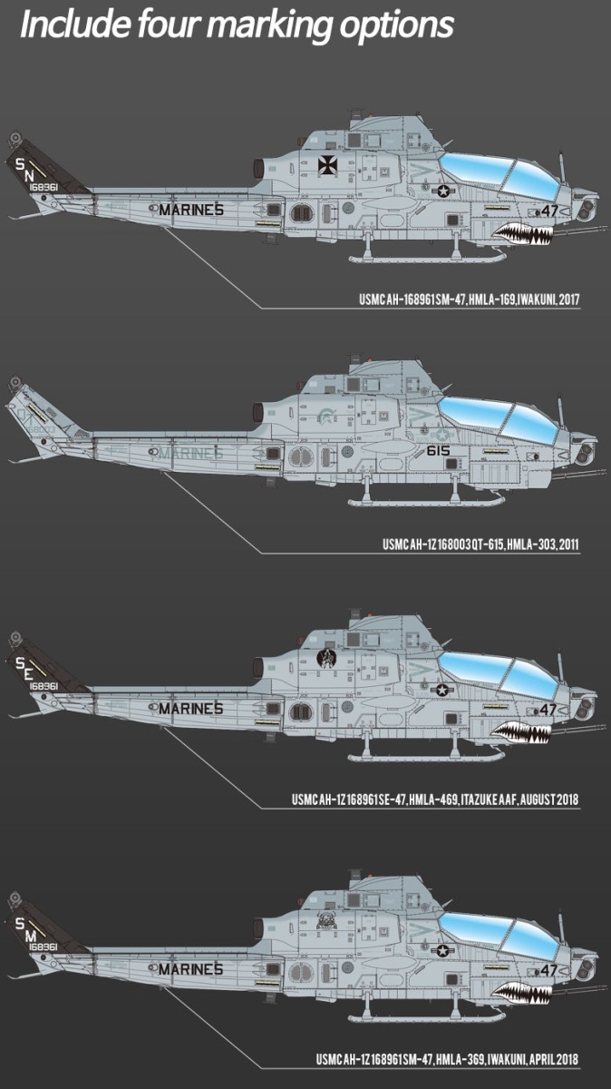 Zdjęcie dodatkowe produktu USMC AH-1Z Shark Mouth 1:35 Academy 12127