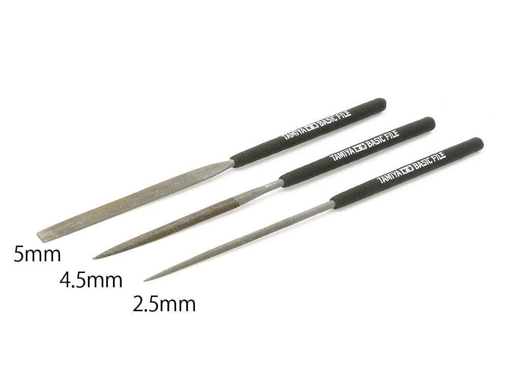 Zdjęcie dodatkowe produktu Zestaw pilników modelarskich (3szt) Tamiya 74104 Smooth Double-Cut