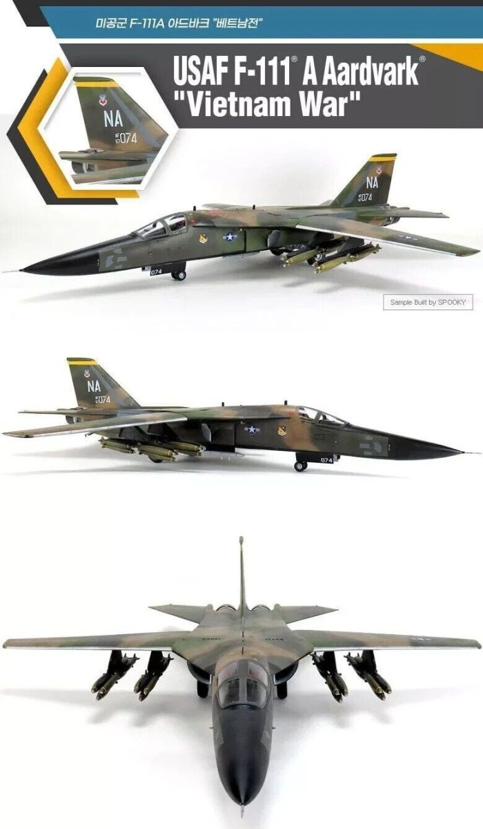 Zdjęcie dodatkowe produktu USAF F-111A Adrdvark Vietnam Warn 1:48 Academy 12360