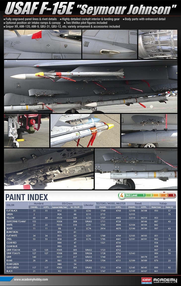 Zdjęcie dodatkowe produktu USAF F-15E Seymour Johnson 1:48 Academy 12295
