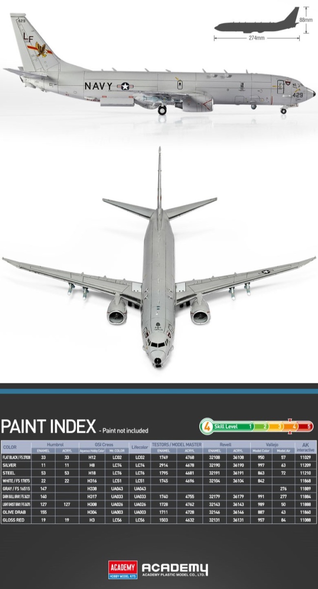 Zdjęcie dodatkowe produktu USN P-8A Poseidon 1:144 Academy 12635