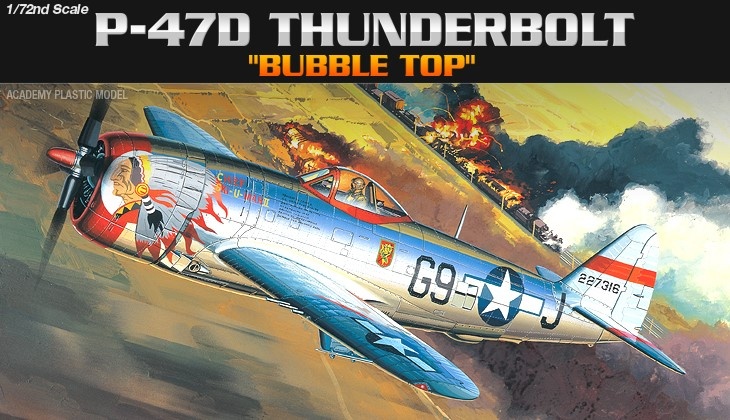 Zdjęcie główne produktu P-47D Bubble Top 1:72 Academy 12491