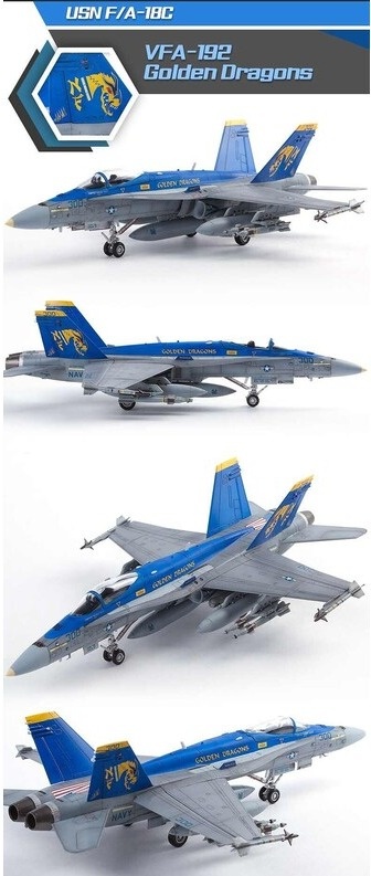 Zdjęcie dodatkowe produktu F/A-18C USN VFA-192 Golden Dragons 1:72 Academy 12564
