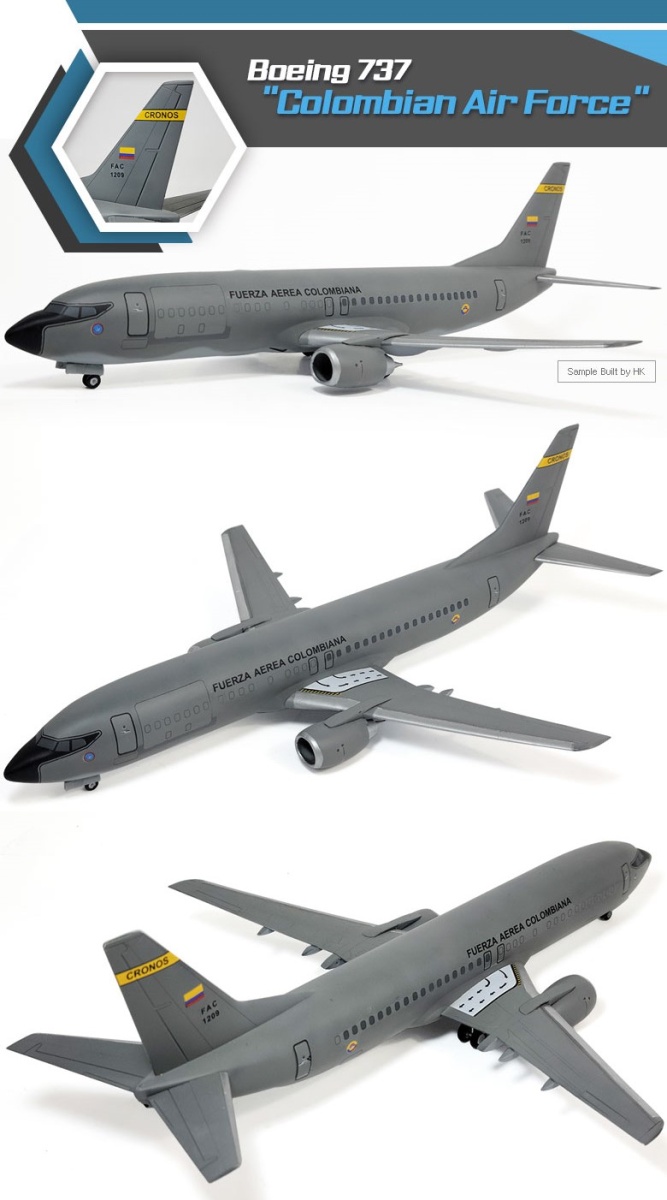 Zdjęcie dodatkowe produktu Boeing 737 Colombian Air Force 1:144 Academy 12639