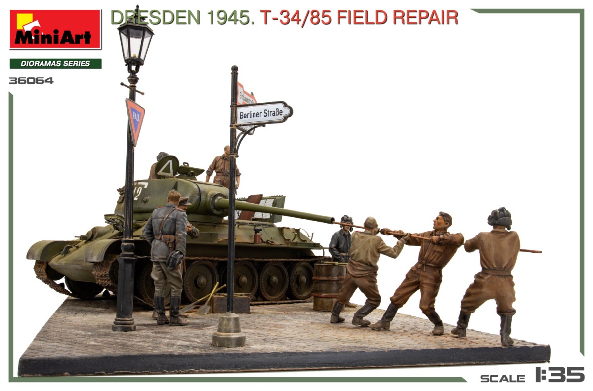 Zdjęcie dodatkowe produktu Dresden 1945 T-34/85 Field Repair 1:35 MiniArt 36064