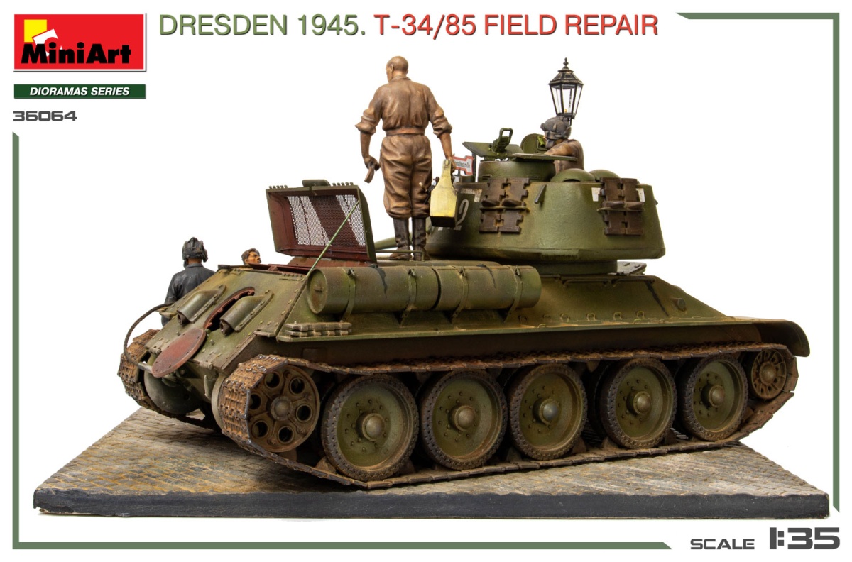 Zdjęcie dodatkowe produktu Dresden 1945 T-34/85 Field Repair 1:35 MiniArt 36064