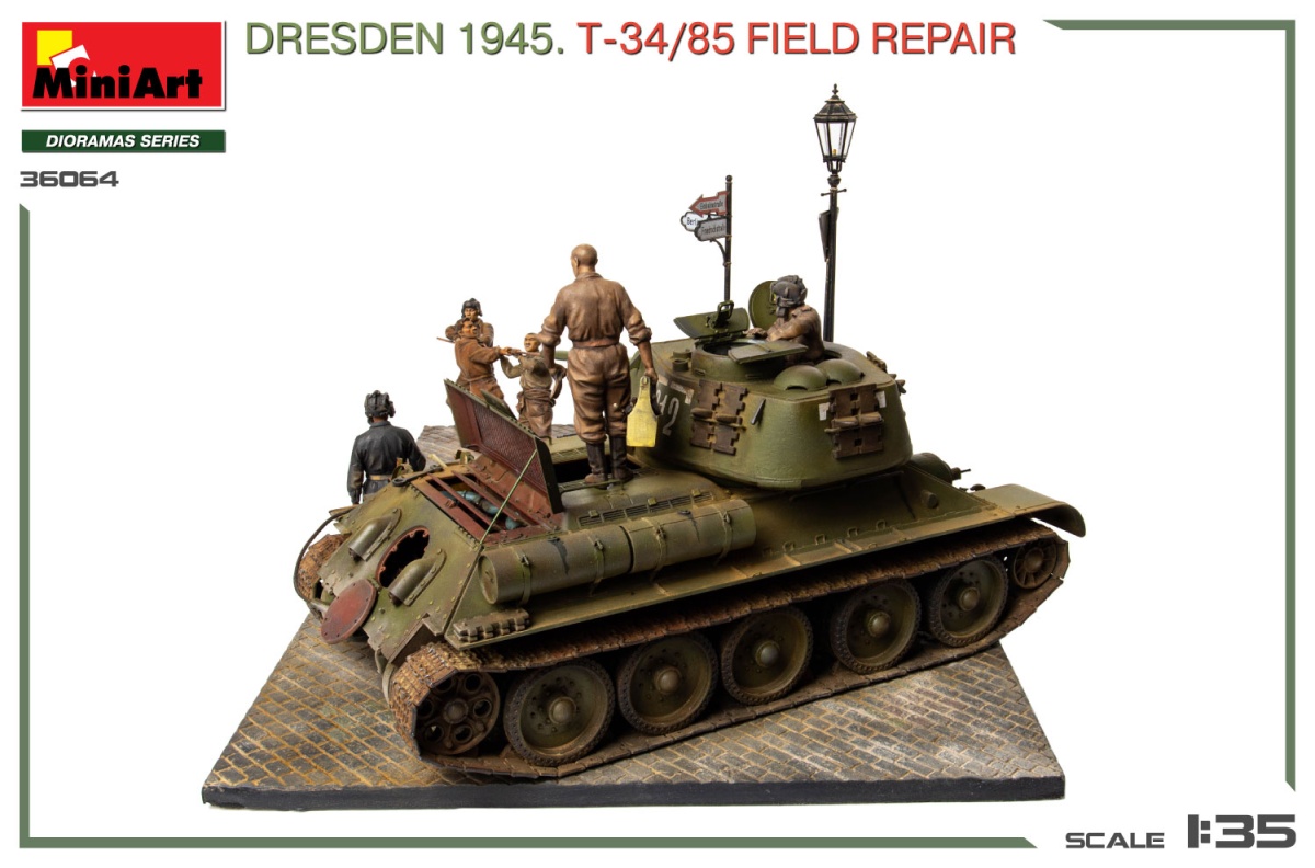 Zdjęcie dodatkowe produktu Dresden 1945 T-34/85 Field Repair 1:35 MiniArt 36064
