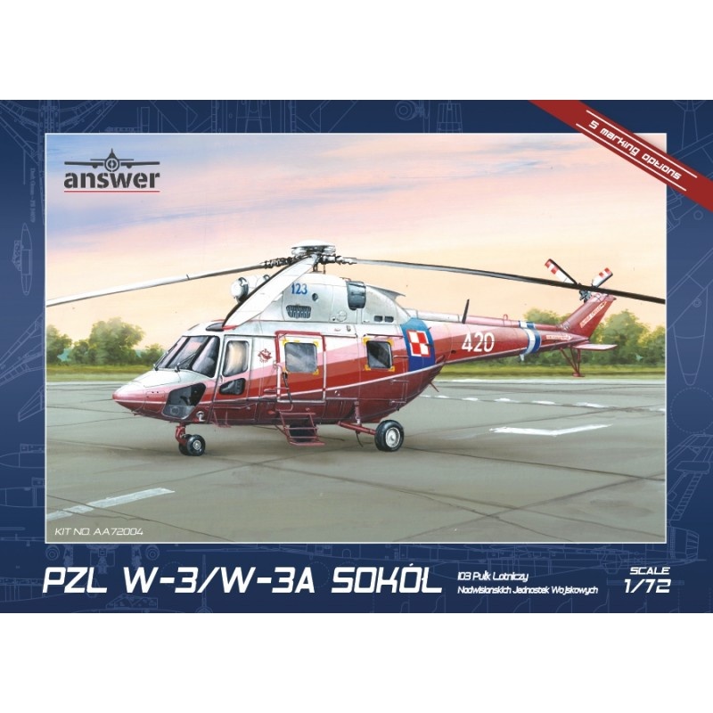 Zdjęcie główne produktu PZL W-3/W-3A Sokół 103 Pułk Lotniczy Nadwiślańskich Jednostek Wojskowych 1:72 Answer AA72004