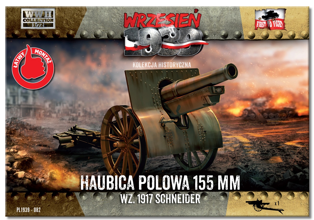 Zdjęcie dodatkowe produktu Haubica polowa 155mm wz.1917 Schneider 1:72 First To Fight PL082