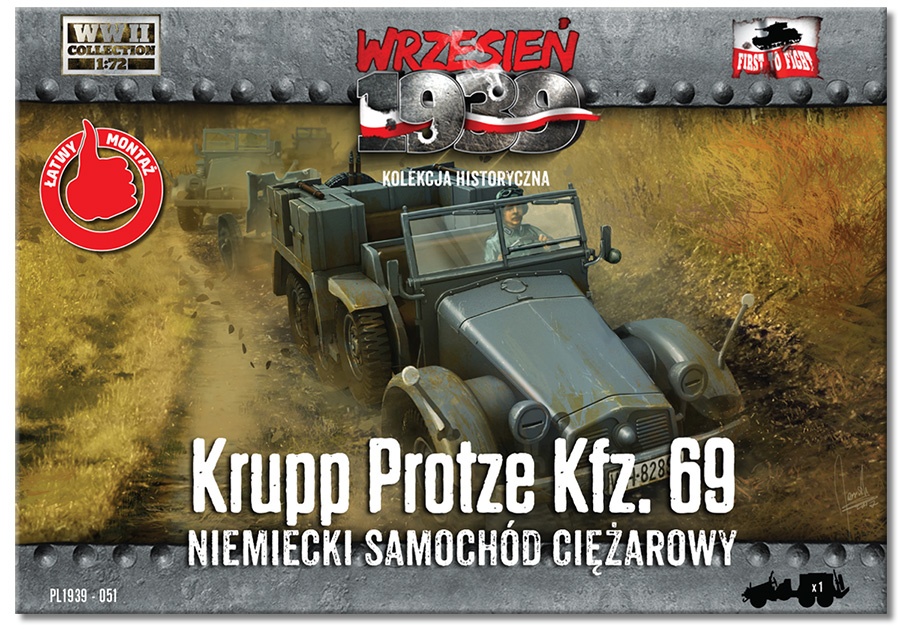 Zdjęcie dodatkowe produktu Niemiecki samochód ciężarowy Krupp Protze Kfz. 69 1:72 First To Fight PL051