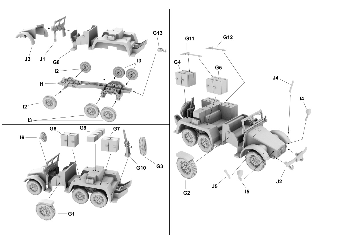 Zdjęcie dodatkowe produktu Niemiecki samochód ciężarowy Krupp Protze Kfz. 69 1:72 First To Fight PL051