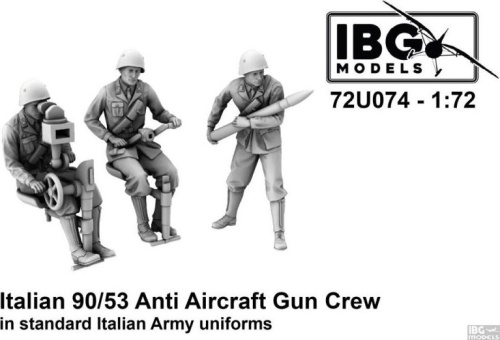 Italian 90/53 Anti Aircraft Gun Crew in standard uniforms 1:72 IBG 72U074