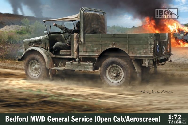 Zdjęcie główne produktu Bedford MWD General Service Open Cab / Aeroscreen 1:72 IBG 72160