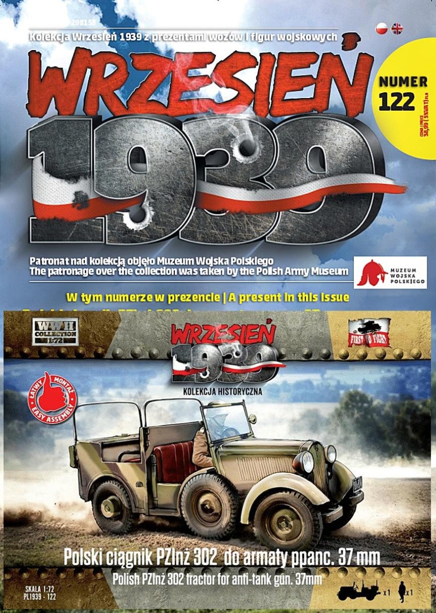 Zdjęcie główne produktu Polski ciągnik PZInż 302 do armaty ppanc. 37 mm First To Fight PL122