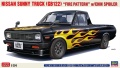 Zdjęcie główne produktu Nissan Sunny Truck (GB122) "Fire Pattern" w/Chin Spoiler 1:24 Hasegawa 20751