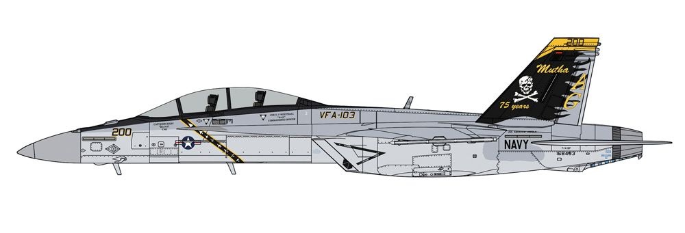Zdjęcie dodatkowe produktu F/A-18F Super Hornet "VFA-103 Jolly Rogers 75th Anniversary" 1:48 Hasegawa 07552