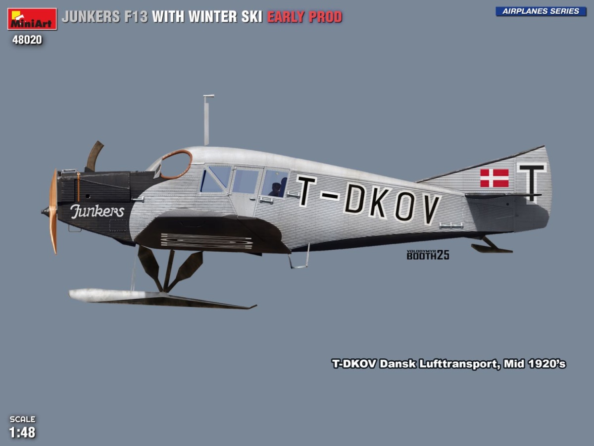 Zdjęcie dodatkowe produktu Junkers F13 with Winter Ski Early Production 1:48 MiniArt 48020