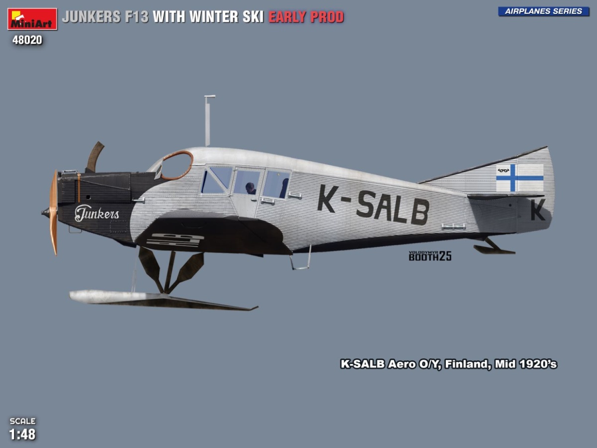 Zdjęcie dodatkowe produktu Junkers F13 with Winter Ski Early Production 1:48 MiniArt 48020