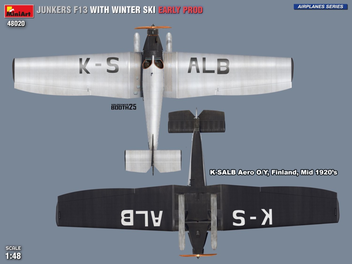 Zdjęcie dodatkowe produktu Junkers F13 with Winter Ski Early Production 1:48 MiniArt 48020