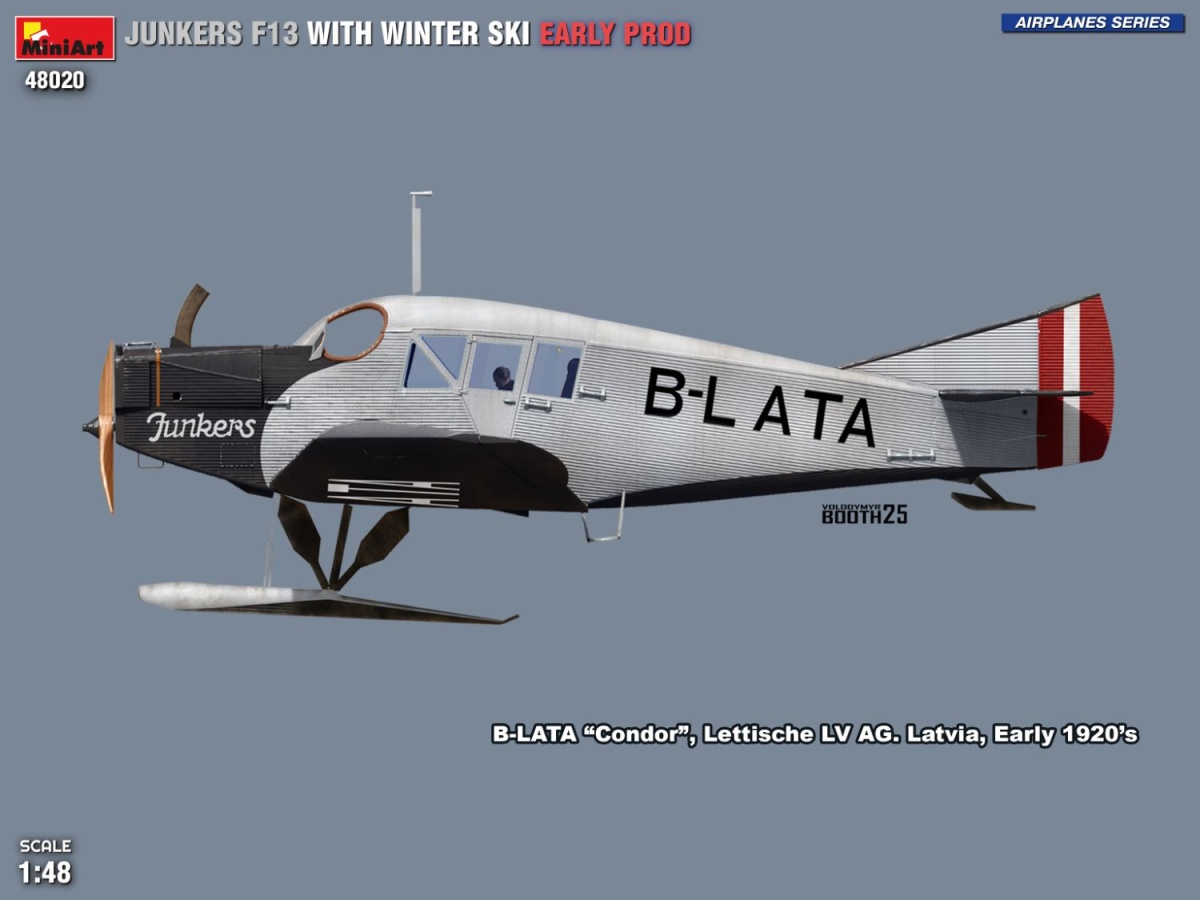 Zdjęcie dodatkowe produktu Junkers F13 with Winter Ski Early Production 1:48 MiniArt 48020
