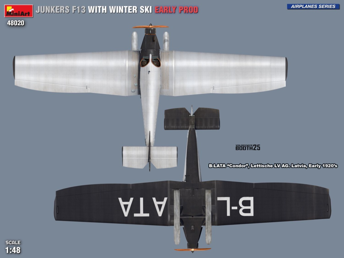 Zdjęcie dodatkowe produktu Junkers F13 with Winter Ski Early Production 1:48 MiniArt 48020