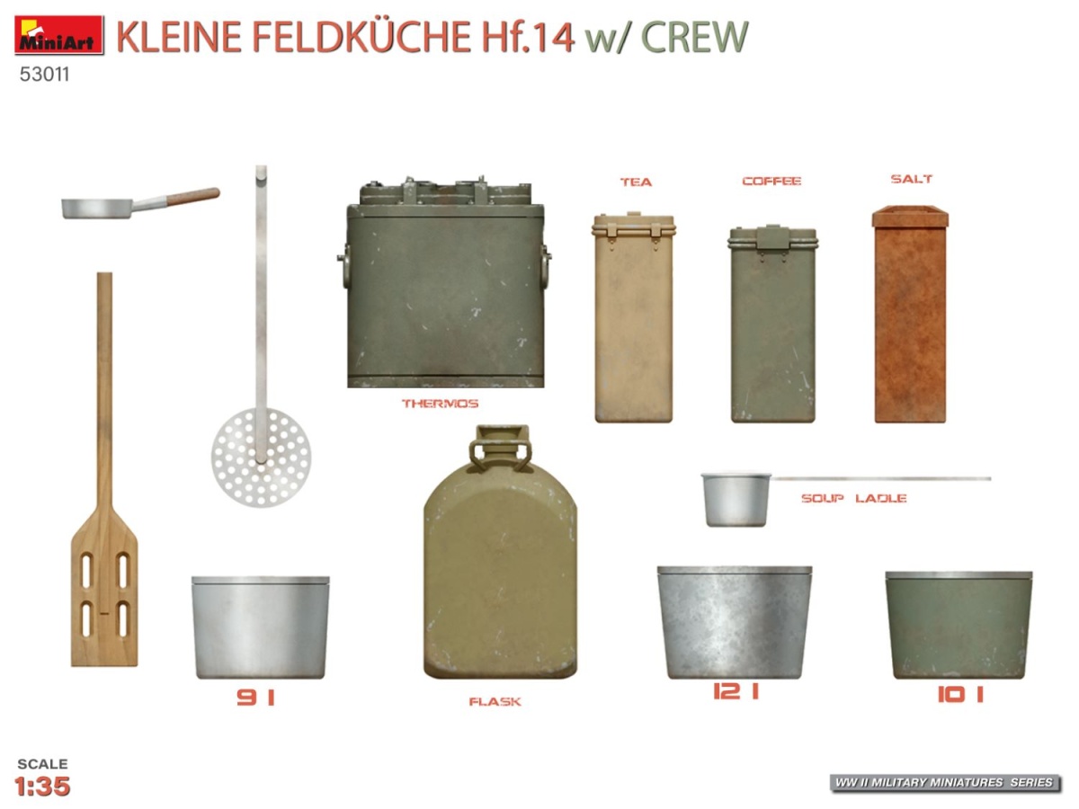 Zdjęcie dodatkowe produktu Kuchnia polowa Hf. 14 z obsługą 1:35 MiniArt 53011