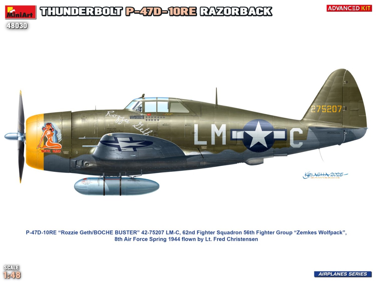 Zdjęcie dodatkowe produktu Thunderbolt P-47D-10RE Razorback Advanced Kit 1:48 MiniArt 48030