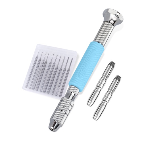 Wiertarka ręczna z zestawem 10 wierteł (0,4 - 1,3mm) U-Star 91305