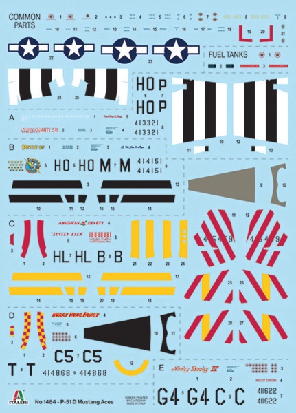 Zdjęcie dodatkowe produktu P-51D Mustang WWII Aces 1:72 Italeri 1484