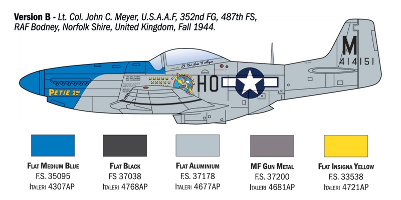 Zdjęcie dodatkowe produktu P-51D Mustang WWII Aces 1:72 Italeri 1484