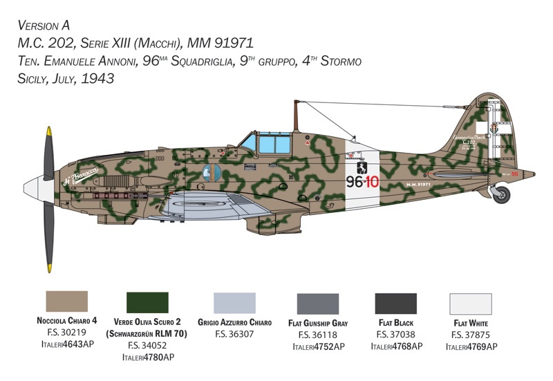 Zdjęcie dodatkowe produktu Macchi.202 Folgore 1:32 Italeri 2518