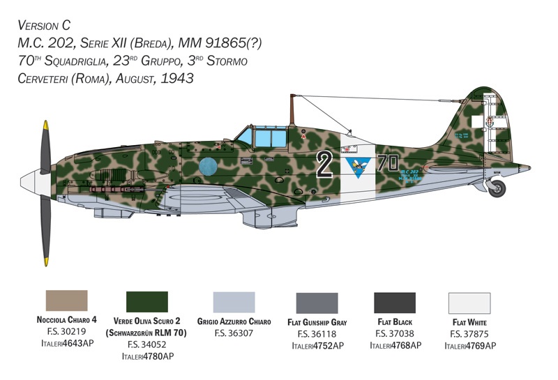 Zdjęcie dodatkowe produktu Macchi.202 Folgore 1:32 Italeri 2518