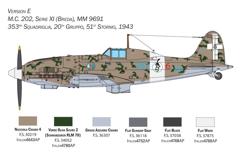 Zdjęcie dodatkowe produktu Macchi.202 Folgore 1:32 Italeri 2518