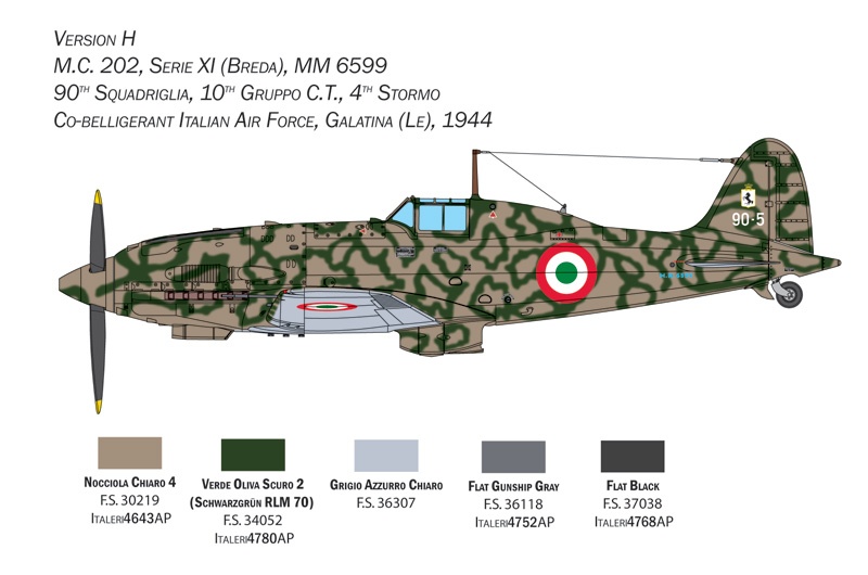 Zdjęcie dodatkowe produktu Macchi.202 Folgore 1:32 Italeri 2518