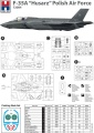 Zdjęcie dodatkowe produktu F-35A "Husarz" Polskie Siły Powietrzne 1:72 Hobby 2000 72084