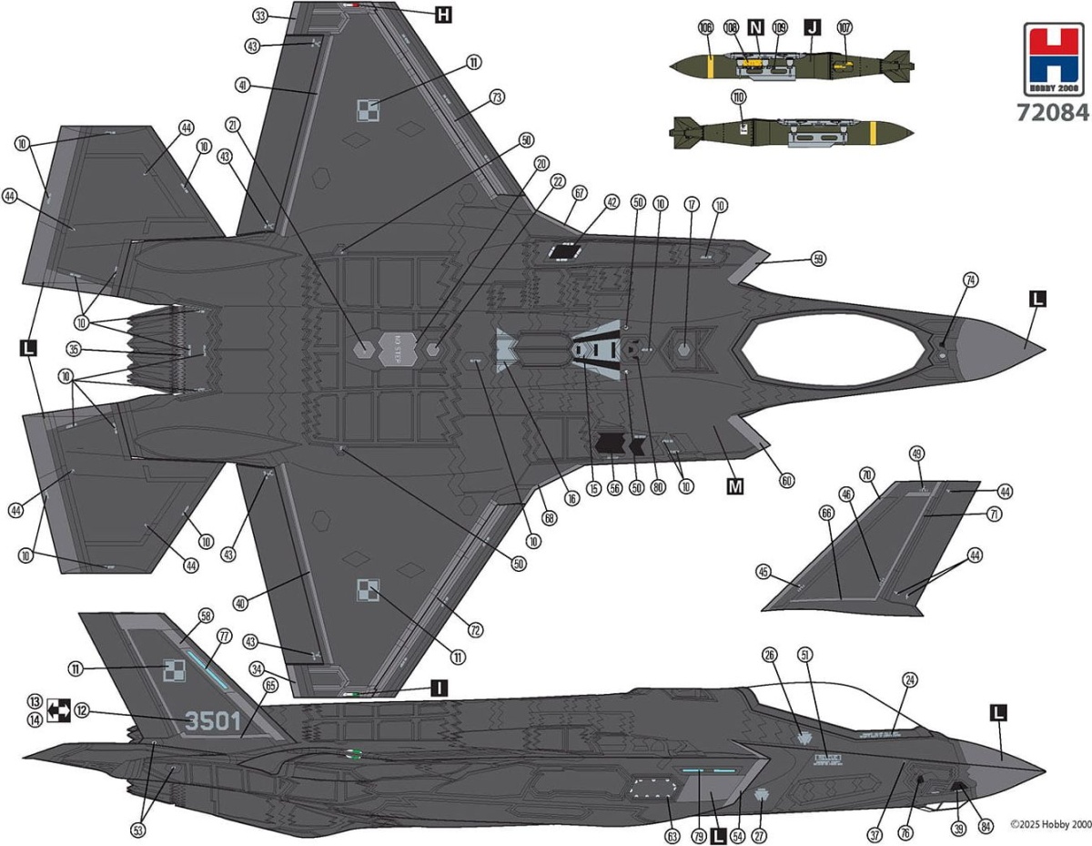 Zdjęcie dodatkowe produktu F-35A "Husarz" Polskie Siły Powietrzne 1:72 Hobby 2000 72084