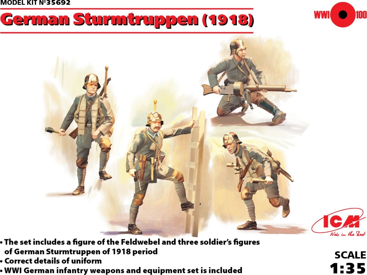Zdjęcie główne produktu Niemieccy Sturmtruppen (1918) 1:35 ICM 35692
