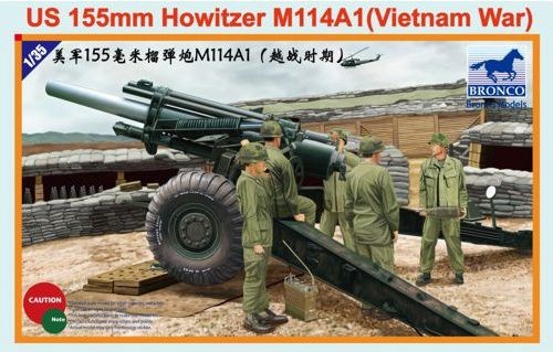 Amerykańska haubica 155 mm M114A1 (wojna w Wietnamie) 1:35 Bronco CB35102