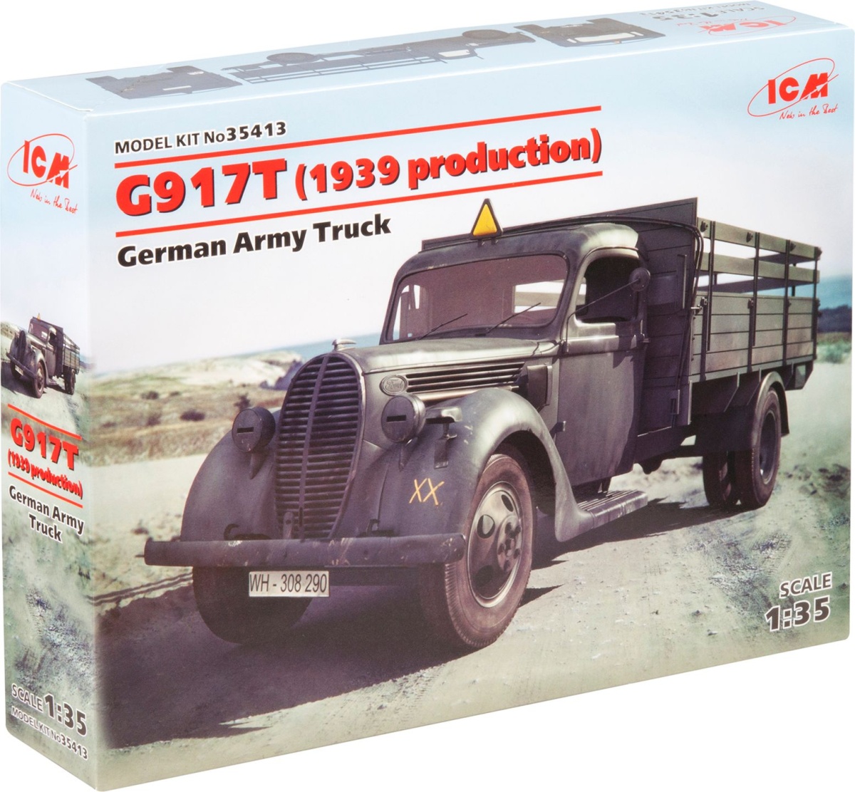 Zdjęcie dodatkowe produktu Niemiecka ciężarówka wojskowa G917T (produkcja 1939) 1:35 ICM 35413