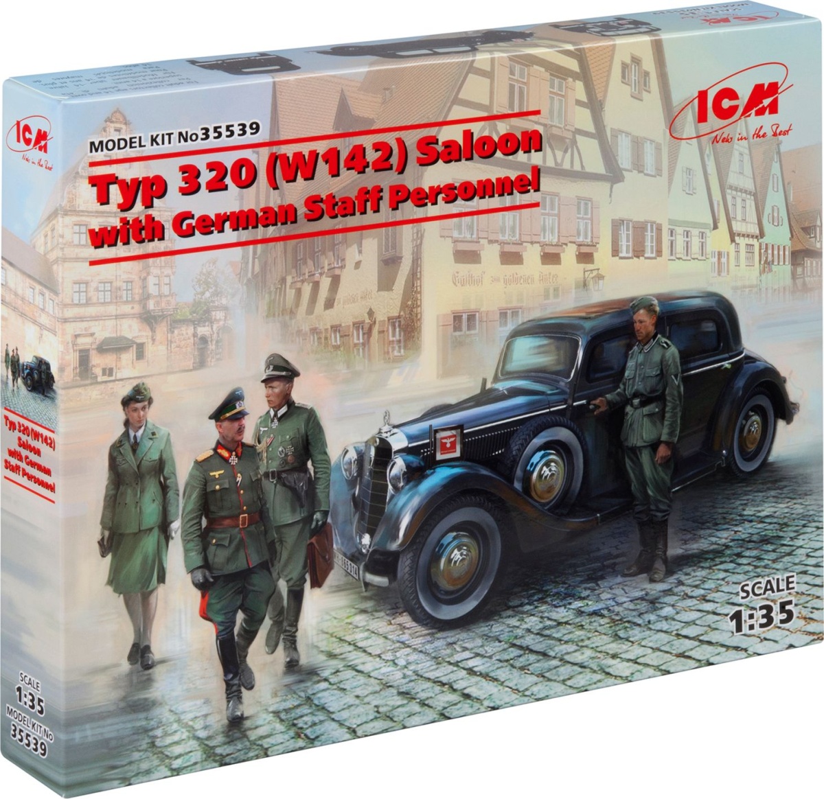 Zdjęcie dodatkowe produktu Typ 320 (W142) Saloon z personelem niemieckim 1:35 ICM 35539