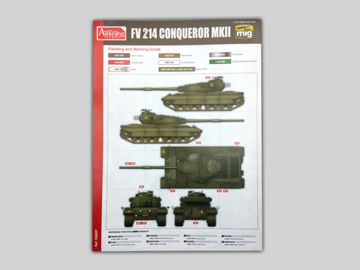 Zdjęcie dodatkowe produktu Brytyjski czołg ciężki FV 214 Conqueror MK II 1:35 Amusing Hobby 35A027